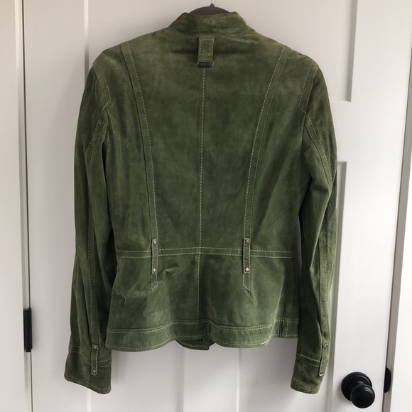 Danier green suede leather womens jacket S SML 2000s Y2K 90s - Picture 6 of 8
